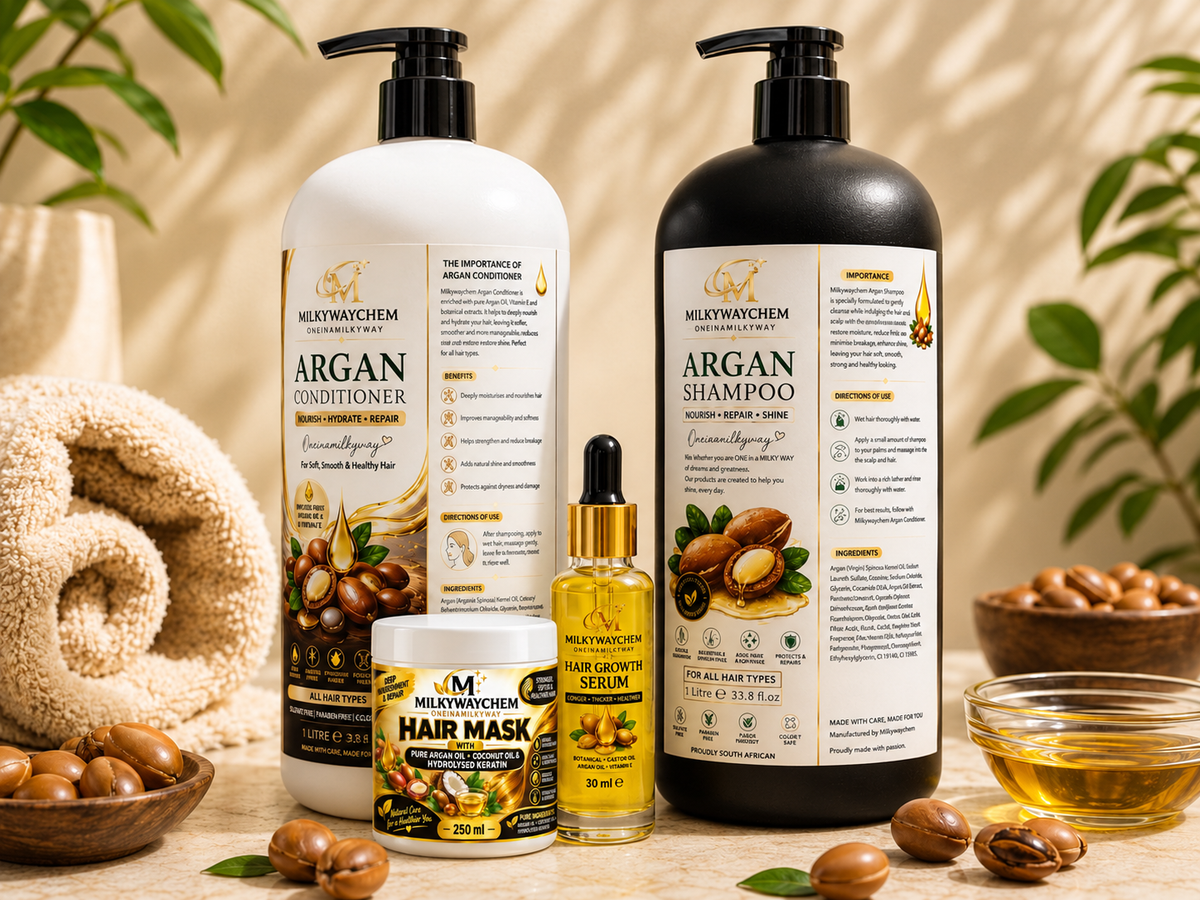 Milkywaychem Argan Oil Hair Care Set – 4-Piece Complete Hair Care Routine