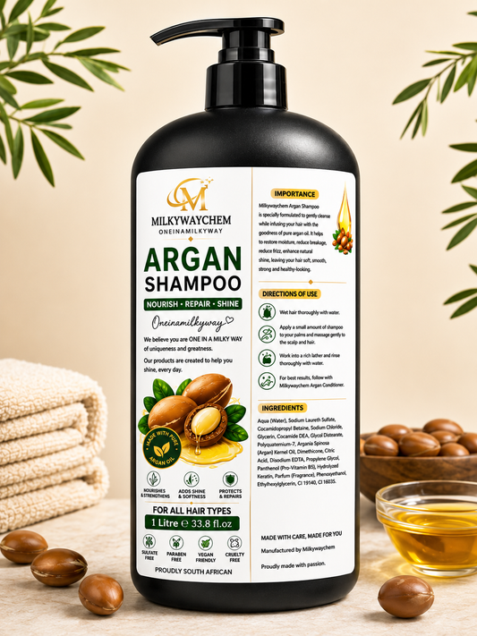 Milkywaychem Argan Shampoo 1 Litre Sulphate-Free Hair Care